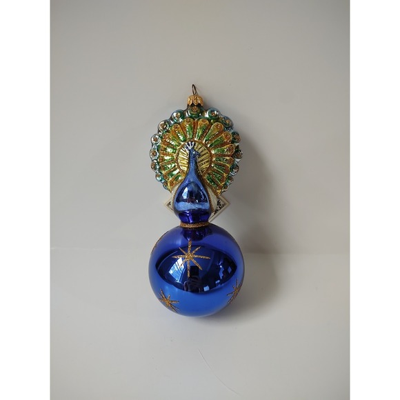 Polonaise Komozja glass Christmas‎ ornament peacock